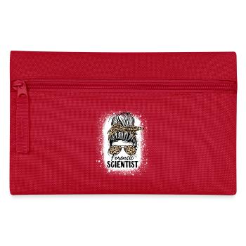 Forensiker Messy Bun Lustige Forensik - Federtasche - Rot - Vorne