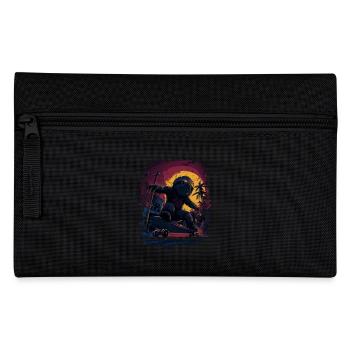 Cooles Skate-Faultier im Retro Sonnenuntergang - Federtasche - Schwarz - Vorne