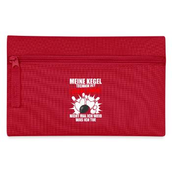 Meine Kegel Technik Kegeln Kegler Sportkegler - Federtasche - Rot - Vorne
