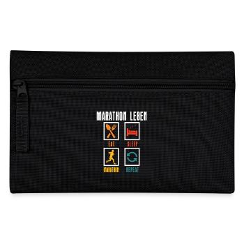 Läufer MARATHON LEBEN Laufen Lustiges - Federtasche - Schwarz - Vorne
