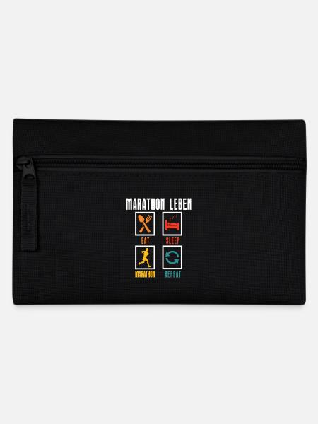 Läufer MARATHON LEBEN Laufen Lustiges - Federtasche - Schwarz