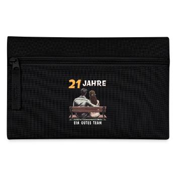 21 JAHRE EIN GUTES TEAM MANN FRAU - Federtasche - Schwarz - Vorne