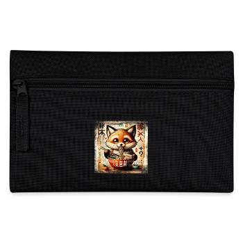 Ramen Fuchs Grunge Poster Style - Federtasche - Schwarz - Vorne