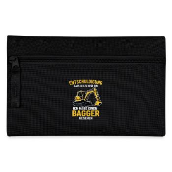 Excavator Saying - Pencil Case - black - Front