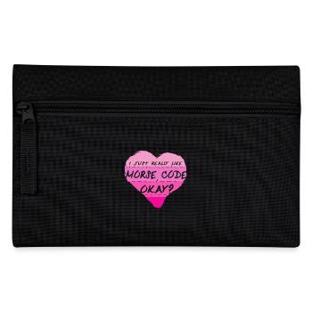 Morsecode I Just Really Like Morse Code Okay? - Federtasche - Schwarz - Vorne