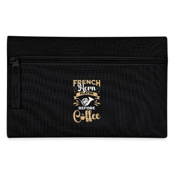 French Horn Player Before Musician Coffee Lover - Federtasche - Schwarz - Vorne