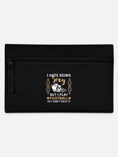 Lustiger American Football Spruch - Federtasche - Schwarz