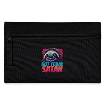 Not Today Satan Faultier – Lustiger Spruch - Federtasche - Schwarz - Vorne