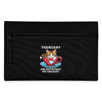 CAT MUG THURSDAY AND THAT WITHOUT HOT - Pencil Case - black - Front