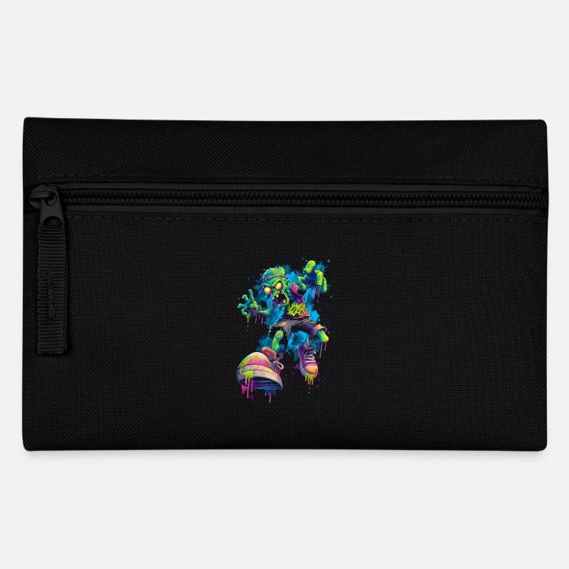 Neon Zombie Streetstyle Bande dessinée Skater Graffiti Look - Trousse - noir