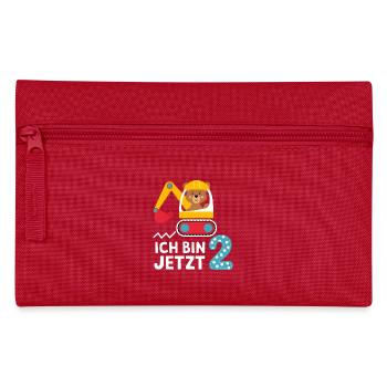 J’ai maintenant 2 ans Bagger Bear 2ème anniversaire - Trousse - rouge - Devant