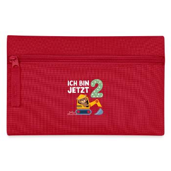 J’ai maintenant 2 ans Bagger Bear 2ème anniversaire - Trousse - rouge - Devant