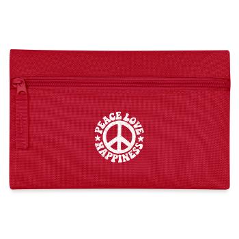 Friedenszeichen Friedenssymbol Hippie Geschenk - Federtasche - Rot - Vorne