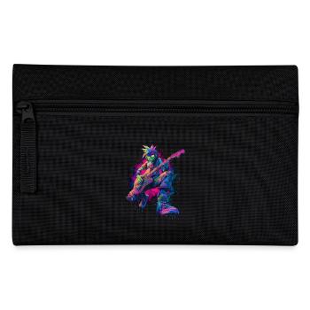 Bunter Rocker Comic Style Streetart Grafik - Federtasche - Schwarz - Vorne