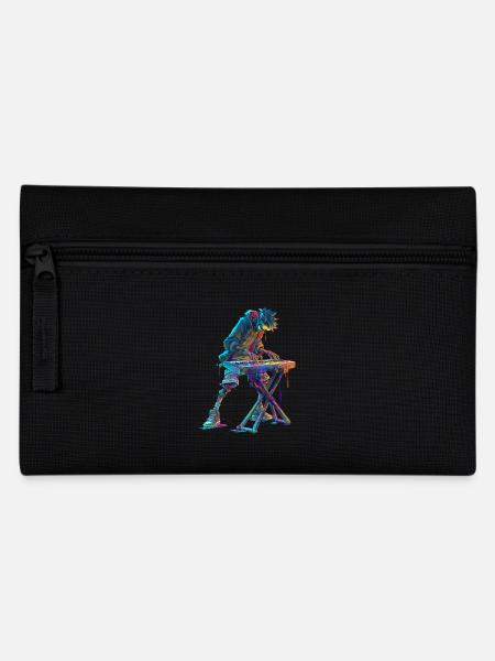 Bunter Keyboarder Streetart Comic Musikdesign - Federtasche - Schwarz