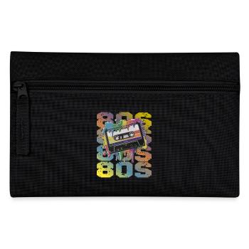 80s Retro Cassette Rainbow Nostalgia - Pencil Case - black - Front