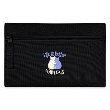 Funny Cat Holder Design Cats - Pencil Case - black - Front