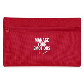Stock Trader Trading Mindset: Manage Your Emotions - Pencil Case - red - Front