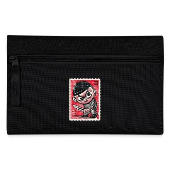 Bande dessinée gangster sur timbre-poste - Trousse - noir - Devant