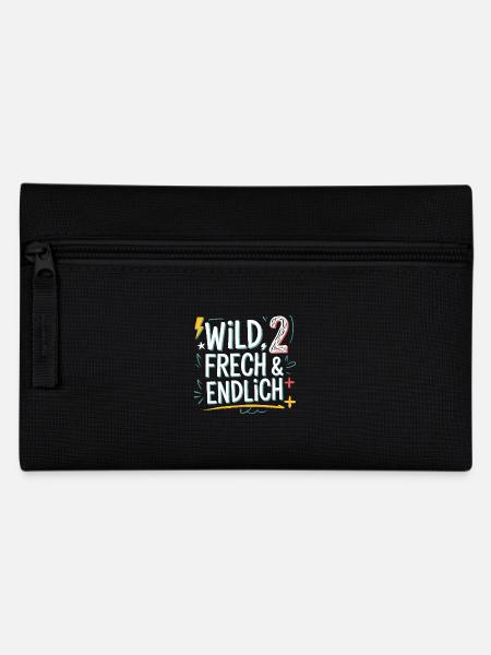 Wild, Frech & Endlich 2 Jahre 2. Geburtstag - Federtasche - Schwarz
