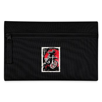Motocross-Fahrer vor roter Sonne Briefmarke - Federtasche - Schwarz - Vorne