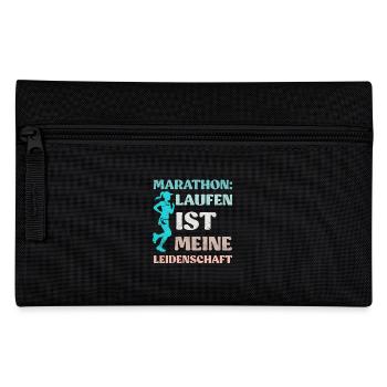 Läuferin MARATHON LAUFEN IST MEINE LEIDENSCHAFT - Federtasche - Schwarz - Vorne