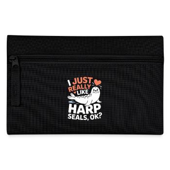 Robben Spruch Seehund Lustige Sattelrobbe Geschenk - Federtasche - Schwarz - Vorne