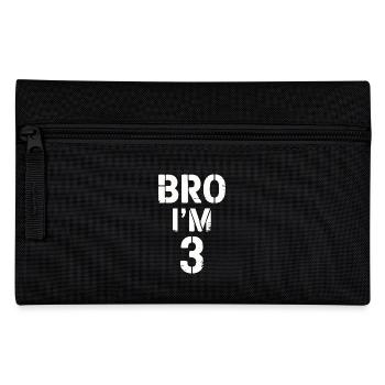 Bro, ich bin 3 – Coole Geburtstags-Design - Federtasche - Schwarz - Vorne