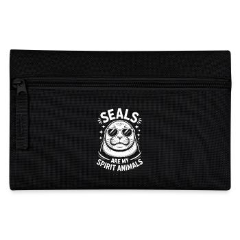 Seal Saying Seal Funny Seal Gift - Pencil Case - black - Front