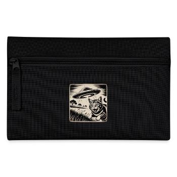 Cat and UFO Encounter Adventure - Pencil Case - black - Front