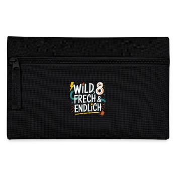 Wild, Cheeky & Finally 8 Years 8th Birthday - Pencil Case - black - Front