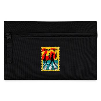 Tokyo Zebra Crossing – Retro Postage Stamp - Pencil Case - black - Front