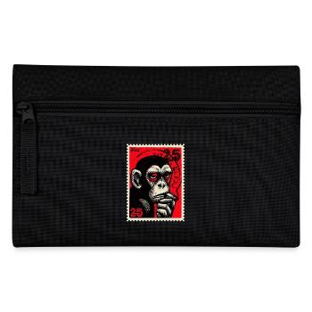 Cool monkey on postage stamp - Pencil Case - black - Front