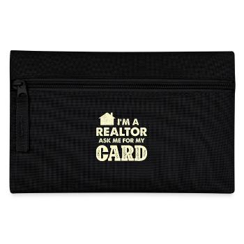 I'm a realtor Ask me for my card - Pencil Case - black - Front