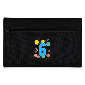 Space Adventure Number 6 Birthday - Pencil Case - black - Front