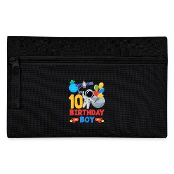 Astronaut Space 10 Birthday Boy - Pencil Case - black - Front