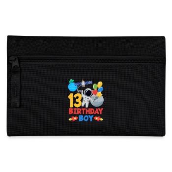 13 Birthday Boy Astronaut Space - Pencil Case - black - Front