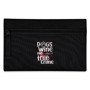 Hunde, Wein & True Crime – Lustiges Design - Federtasche - Schwarz - Vorne