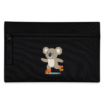 Rollschuh-Koala – Fröhliches Tiermotiv Abenteurer - Federtasche - Schwarz - Vorne