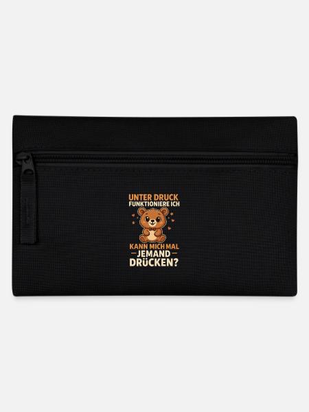 Teddy Bär Umarmung Spruch - Federtasche - Schwarz