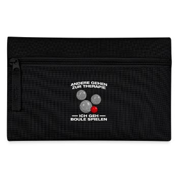 Therapie Petanque Boule Boulespieler - Federtasche - Schwarz - Vorne