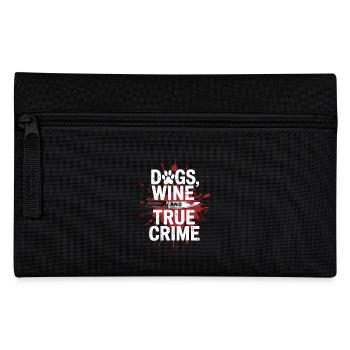 Chiens, vin et true crime – Funny Design - Trousse - noir - Devant