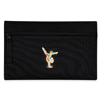 Gymnast Handstand – Colorful Splash Design - Pencil Case - black - Front