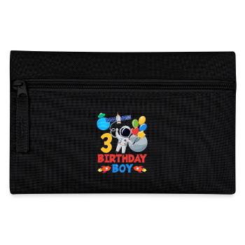 Astronaut Adventure Birthday Boy Design - Pencil Case - black - Front