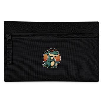 Cool dinosaur with sunglasses – retro style - Pencil Case - black - Front