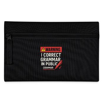 Grammar Proofreading Public Saying - Pencil Case - black - Front