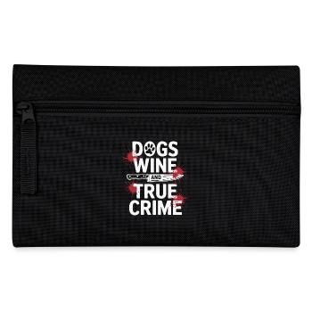 Hunde, Wein & True Crime – Lustiges Design - Federtasche - Schwarz - Vorne