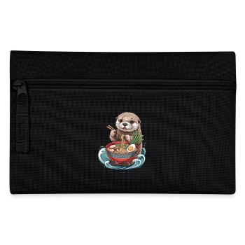 Japanese style ramen otter - Pencil Case - black - Front