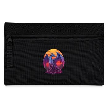 Blauer Drache Sonnenuntergang - Federtasche - Schwarz - Vorne