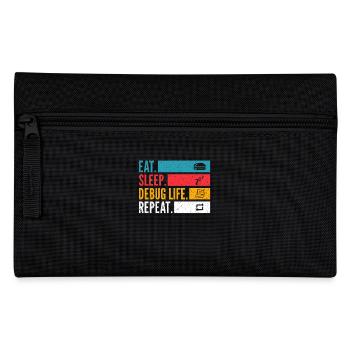 Eat Sleep Debug Repeat Entwickler Shirt - Federtasche - Schwarz - Vorne